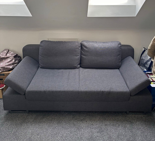 Grey sofa bed with storage - with,