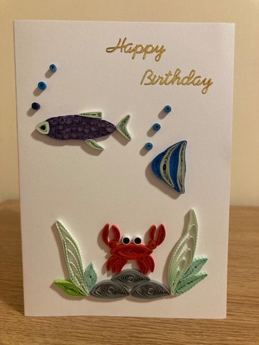 Handmade quilled birthday card - handmade,