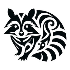Tribal raccoon gloss - raccoon, vinyl