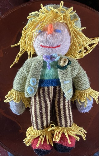 Hand knitted scarecrow soft - hand,