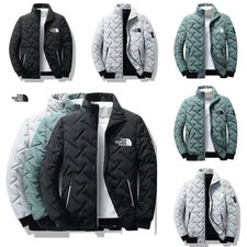 Men's Jacket Warm Winter Coat Quilted Bomber Jacket Windproof Insulated Casual