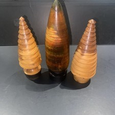 Set Of 3 Hand Turned Wooden