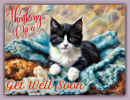 Get well soon kitten greeting - get,