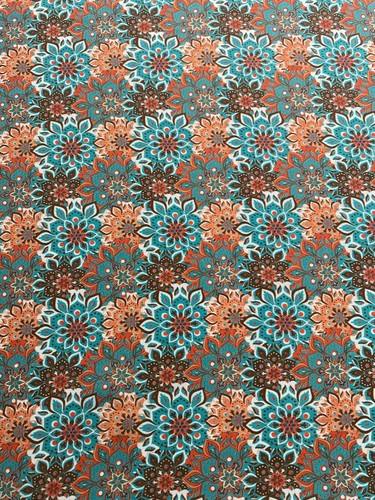 Turquoise coral mandala floral - coral,