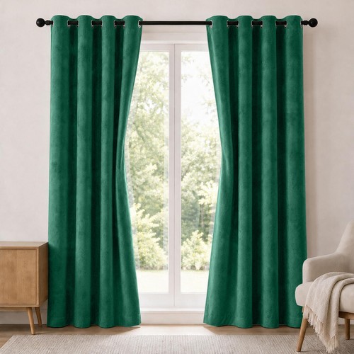Long velvet curtains ready - velvet,