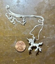 Silver Unicorn Necklace 18”