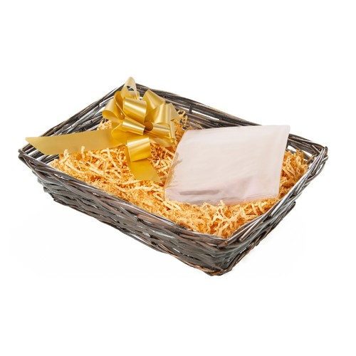 Brown wicker basket - brown, for