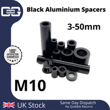 M10 Black ANODISED Aluminium Standoff Spacers M10 Stand Off Collar Bush