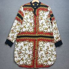 ZARA Women Shirt Dress Medium Floral Oriental AOP Blogger Japan Geisha Eastern