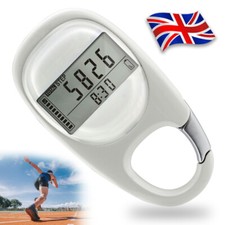 Pedometer 3D Digital Portable Running Walking Step Counter with Carabiner Clip A