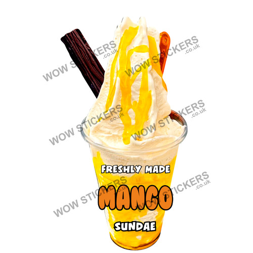 Mango ice cream - cream, sundae