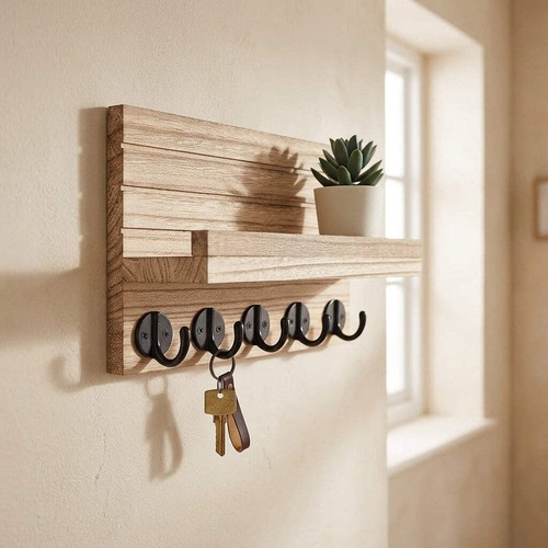 Wooden key and post rack - and,