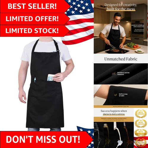 Black chef apron for - chef,