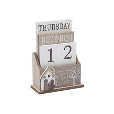 There's No Place Like Home Wooden Perpetual Calendar Rustic New Home Gift Idea