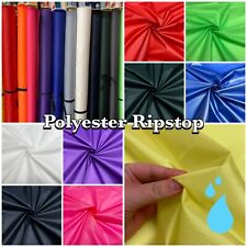 Ripstop Waterproof Fabric Plain Polyester Light Showerproof Dressmaking + Craft 