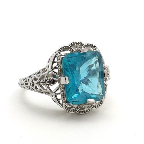 Sterling silver blue - blue, glass