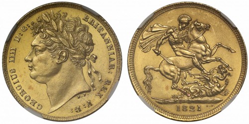 George 1821 sovereign - iv,