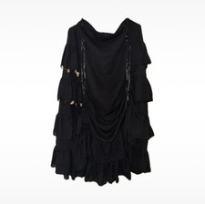 Women Victorian Steampunk Skirt Adjustable Ruffle Gothic Vintage Skirt