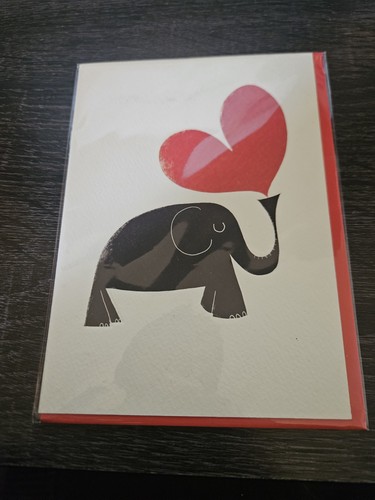Cute elephant huge red - red, heart