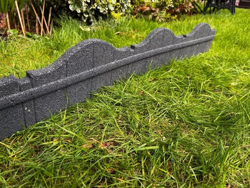 Garden curve lawn stone border - stone,