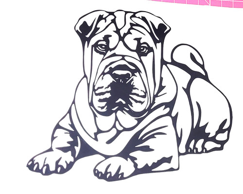 Shar pei dog decal vinyl - 1x,