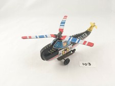 JAPAN JAPANESE POLICE DEPARTMENT HELICOPTER TINPLATE PENNY TOY SPINNING ROTORS