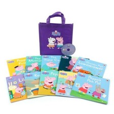 Peppa Pig 10 Books Collection Set (PURPLE BAG), Paperback NEW