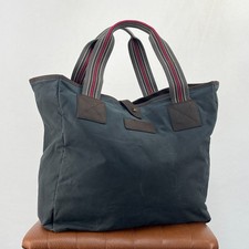 Barbour Wax Tote Bag Navy Blue Medium Waxed Canvas Handbag Shoulder Weekend