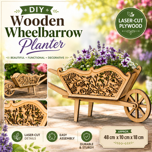 Diy wooden wheelbarrow planter - diy,