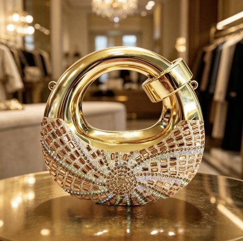 Gold crystal embellished - crystal,