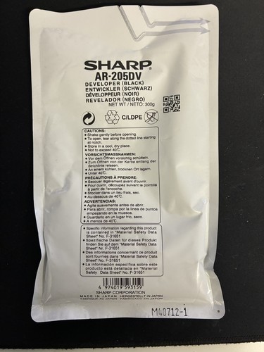 Sharp ar205dv developer - sharp,