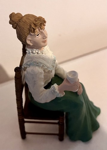 Dolls house seated resin lady - dolls,