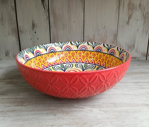 Red ceramic bowl tuscany - ceramic,