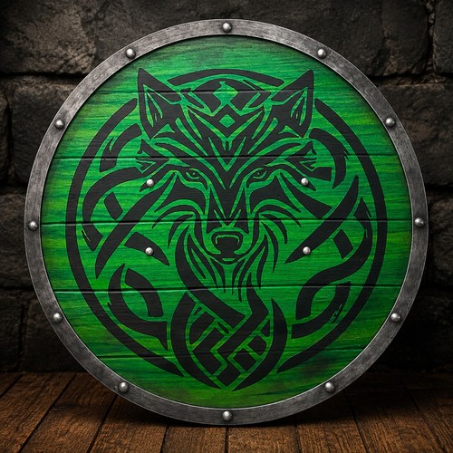 Viking wolf shield - 24",