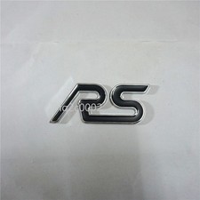 1x Chrome Black Silver RS Metal Decal Badge Sticker Emblem Hatchback Sports Line