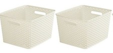 2x Curver Nestable Rattan