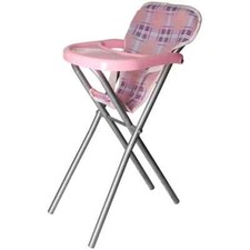 Dolls High Chair For Role Play Pink Colour Toys Girls Birthday XMAS Fun Gift 
