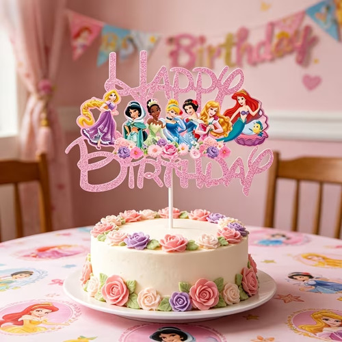 Glitter princess cake topper - princess,