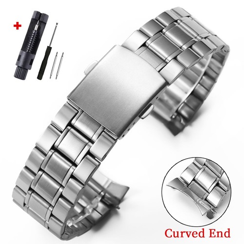 Metal watch band curved end - band,