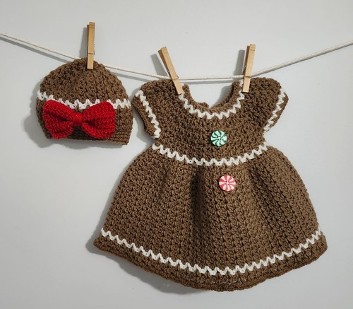 Gingerbread dress and beret - and,