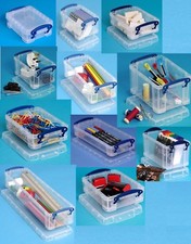 Really Useful Boxes Small Clear Lidded Storage Box 0.2 Litre-4 Litre Multi-Pack