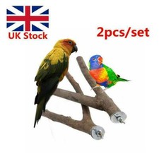 2x Wood Parrot Bird Stand Tree