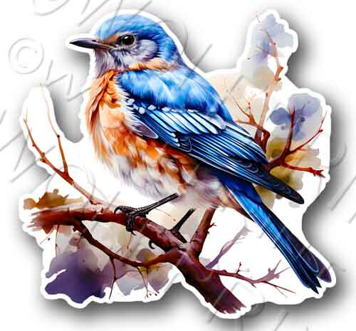 Bluebird tall sticker - 4.4",