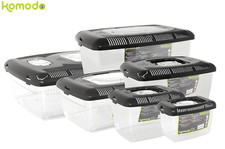 KOMODO PLASTIC TERRARIUM REPTILE TANK HABITAT BREEDING GECKO SNAKE SPIDER SIZES