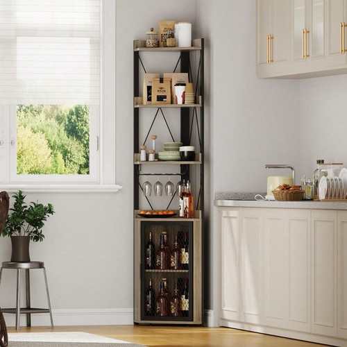 Grey wood corner bar - grey,