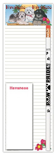 Havanese notepad pencil - notepad, &