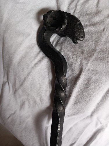 Hand forged ram head - forged, poker