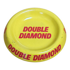 Double Diamond Metal Ashtray Yellow Pub Mancave Advertising Vintage