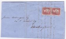 1857 QV GOOD PAIR 1d PENNY RED