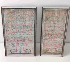 Pair antique needlework - pair,